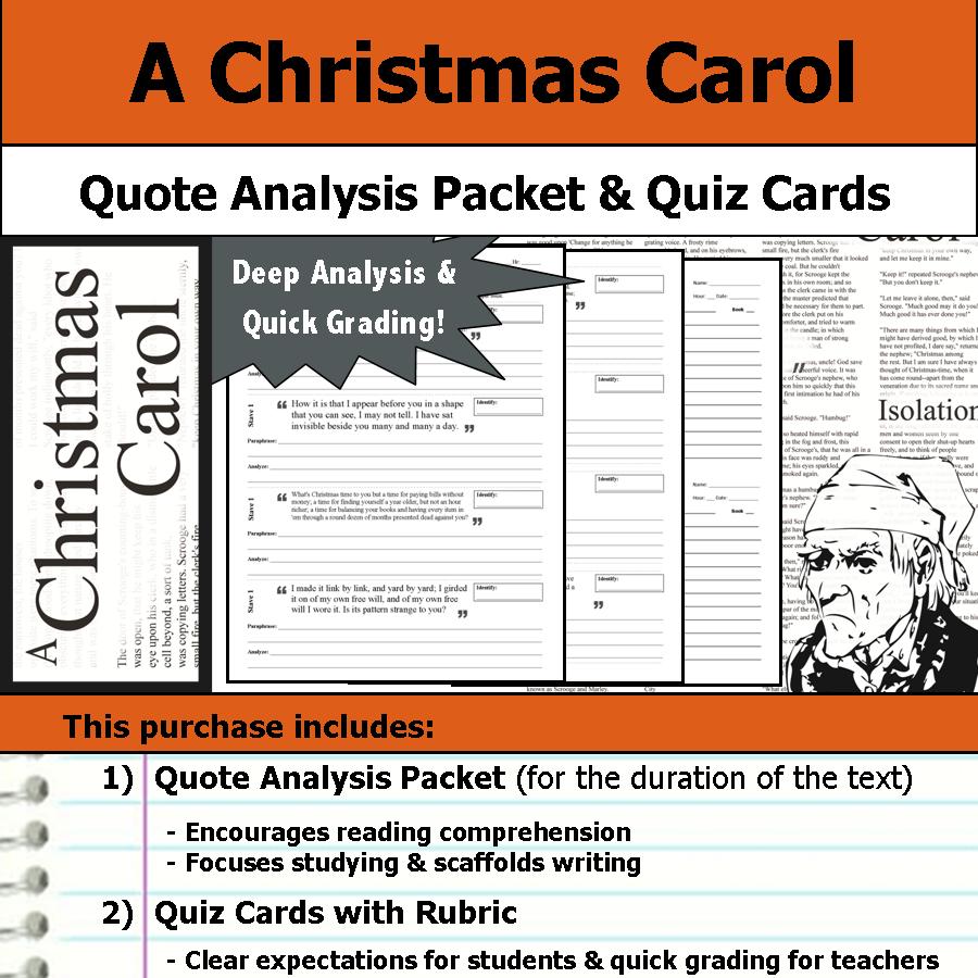 A Christmas Carol - Quote Analysis & Reading Quizzes